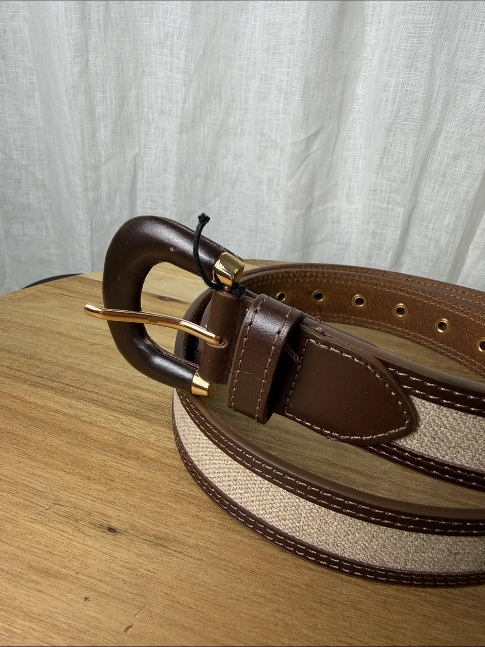 Jason Wu Canvas & Brown Leather Belt